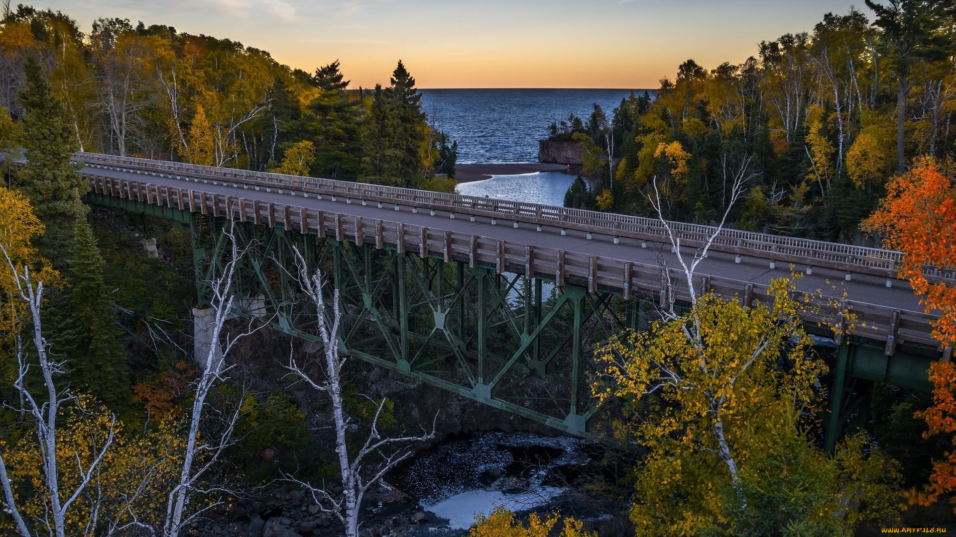tettegouche bridge, superior lake, usa, , - , tettegouche, bridge, superior, lake
